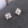 Stud Earrings ZHOUYANG Top Quality Crystal Snowflake Earring Silver Color Jewelry Austrian ZYE624 ZYE616