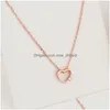 Anhänger Halsketten Elegante Hohle Herz Zirkonia Rose Gold Überzogene Halskette Für Frauen Choker Hohe Qualität Schmuck Drop D Dhigu