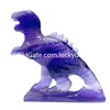 Natural Fluorite Dinosaur Statue Sculpture Home Decor Collectible Healing Reiki Metaphysical Mineral Crafts Hand Carved Quartz Crystal Stone Animal Kids Gift