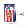 Jewelry Pouches Bags Baseball Topic Gift Bag Main Birthday Party Candy Oil Brown Paper Bag22X12X8Cm Drop Delivery Otmgv