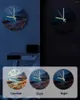 Wall Clocks Mountains Clouds Stones Oil Painting Luminous Pointer Clock Home Ornaments Round Silent Living Room Office Decor