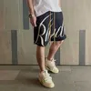 Shorts Masculino RHUDE Fashion Brand American Summer High Street Sports Casual Jacquard Tricot Solto Capris Shorts para Homens e Mulheres