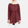 Roupas étnicas Moda Feminina Blusas Casual Manga Comprida Muçulmana Vestido Ramadã Camisas Modesta Túnica Tops Tamanho Grande S-5XL Túnica Feminina Muçulmana