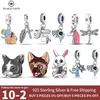 925 silver for pandora charms jewelry beads Color Anime Cartoon Pet Shape Charm Bead