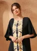 Ubranie etniczne muzułmańskie kobiety 2023 Summer Floral Print Dress Party Eid sukienki Dubaj Arab Arain Turkey Abayas Caftan Kaftan Maxi