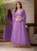 Roupas étnicas Eid Dubai Muslim Party Dress Women Abaya Gola Diamante Abayas Kaftan Robe Elegante Vestidos Turquia Vestido 2023