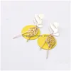 Charm New Bohemia Round Hoop Leaf Dangle Earrings For Women Girls Colorf Metal Charms Drop Earring Summer Beach Jewelry Party Gifts D Dh6Ny