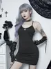 Grundlegende Freizeitkleider AltGoth Vintage Gothic Partykleid Damen Y2k E-Girl Harajuku Grunge Spider Web Hollow Out Rückenfreies Minikleid mit hoher Taille Femme 230609 230609