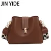 JIN YIDE Vintage Simple petit PU cuir seau sac à bandoulière pour femmes 2023 concepteur mode dame luxe noir épaule sac à main