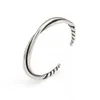 Bangle Karloch Silver Color Thailand Handmade Twisted Thread Bracelet Men's Fashion Retro Open Small Design Jewelry