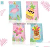 Confezione Regalo Ananas Red Bird Hawaiian Summer Birthday Party Candy Bag Suit Un sacchetto di carta marrone22X12X8Cm Drop Delivery Otiwk