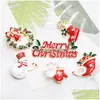 Pins Broches Klassieke Kerst Leuke Kerstman Hoed Handschoenen Kruk Sokken Laarzen Slee Emaille Pin Badge Broche Party Gift decoratie Dhese