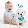 Brinquedo de cachorro controle remoto rc cão robô de pelúcia presente para crianças brinquedo elétrico passeio brinquedo de cachorro programável para menino menina