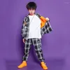 Stage Wear Children Ballroom Hip Hop Festival Outfits Jacket Casual Pants Girl Boys Jazz Dance Costume Clothes Kids Carnaval