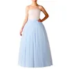 Skirts 2023 Spring Party Skirt Elastic High Waist Women Boneless Wedding Mesh Porcelain Color Petticoat Puffy Long Tutu