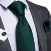 Bow Ties Hi-tie dla mężczyzn Hanky ​​Mankiety Silk Green Fashion Gold Men Męska sieć luksusowa klasyczna Business Wedding Nicktie