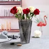 Vases Transparent Crystal Vase Square Edges and Corners Glass Hydroponics Flowers Pots Flower Arrangement Desk Decoration 230609