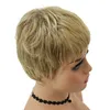 Syntetiska peruker för svarta kvinnor kort pixie klippt peruk med lugg mode frisyrer blond peruk värmebeständig naturlig peruksfaktor