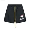 Shorts pour hommes Rhude été lettre broderie Shorts hommes femmes meilleure qualité jaune vert noir maille culotte