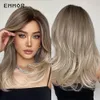 Synthetische Lange Golvende Pruiken Ombre Zwart naar Blond Pruik voor Vrouwen Natuurlijke Hittebestendige Vezel Dagelijks Cosplay Haar Wigfactory direct