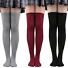 Calze da donna Calze autoreggenti a righe Calze da donna da donna Ragazze lunghe sopra il ginocchio Nero Bianco Rosa Cosplay Lolita Harajuku Y2k 2023