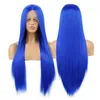 Pedaços de cabelo AIMEYA Roxo Sedoso Liso Sintético Lace Front Feminino Preto Loiro Azul Cor Uso Diário Cosplay 230609