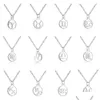 Pendant Necklaces 12 Zodiac Sign Sier Horoscope Constellations Stainless Steel Necklace Men Women Jewelry Gift Drop Delivery Pendants Dhsto