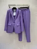 Women's Business Suit Purple Office Uniform Ladies Formell byxa Suit Tuxedo Jacket Pants D1008