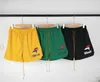 Shorts pour hommes Rhude été lettre broderie Shorts hommes femmes meilleure qualité jaune vert noir maille culotte