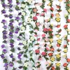 Decorative Flowers Artificial Rose Flower Vine Wedding Arch Home Garden Party Decoration Simulation Silk Garland Wall Decor Fake