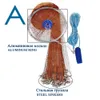 Accessori per la pesca Lawaia Cast Net Stile americano Forte cavo intrecciato Lancio a mano Anello in alluminio o rete blu 230609