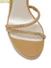 Scarpa abbellita da donna cristallino sandali in pelle piattaforma in pelle scarpe da festa in oro comfort round tacchi sandali s sandalo s