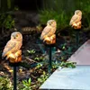 Trädgårdsdekorationer Solarlampa Owl Animal Lights Powered LED Light Outdoor Decoration Waterproof 230609