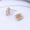 Stud Earrings ZHOUYANG Top Quality Crystal Snowflake Earring Silver Color Jewelry Austrian ZYE624 ZYE616