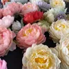 Dekorativa blommor 3st konstgjorda huvud Silk Peony Fake Flower For Hair Smycken Diy Decor Birthday Wedding Party Decoration