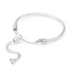 925 argent pour pandora charms bijoux perles perle Pendentif Diy Rose Gold Moments Collection Shine Slider Bangle Bracelet Anniversaire Romantique