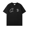 Designer cortezs tracksuit americano rua hip hop carta impressão manga curta cortieze t-shirt masculina marca de moda verão solto em torno do pescoço meia manga t-shirt ytt25
