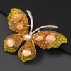 Mode Métal Strass Papillon Broche Femmes Populaire Exagéré Corsage Partie Simple Accessoires