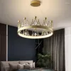 Lampadari Serie Crown Camera da letto nordica Soggiorno Lampadario di cristallo Lampada rossa netta per bambini principessa di lusso