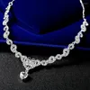 Halsbandörhängen Set 20set/Lot Style Elegant Women Fashion Heart Pendant Jewelry Crystal