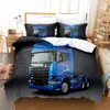 Ensembles de literie 3D camion lourd Scania ensembles housse de couette avec taie d'oreiller double pleine reine roi literie linge de lit 230609