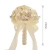 Bouquet de fleurs décoratives Roses en soie mariée mariage demoiselle d'honneur cristal artificiel décor à la maison conteneurs de stockage de fleurs