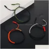 Bracelets de charme Colorf fait à la main pour les femmes hommes noeuds tressés Bracelet de corde rouge chanceux Amet béni Yoga Bracelet de guérison prière goutte Del Dhxcs