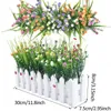 Dekoracyjne kwiaty sztuczne dzieci oddech gipsophila w pulę ogrodzeniową do dekoracji biura domowego na przyjęciu (zestaw 2 gipsophila)