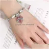 Chain New Fashion Jewelry Pink White Blue Crystal Heart Teacher Charm Bracelet Snake Love Beads Teachers Day Gifts Drop Delivery Brac Dhb9X