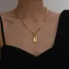 Naszyjniki wiszące tytanowe stalowe nieregularny gruby naszyjnik dla kobiet złoty kolor obojczyka moda moda żeńska biżuteria urok biżuterii