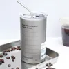 Vattenflaskor 600 ml unik kopp slät yta bokstav tryckt matklassisolering Håll sval kaffemugghydration