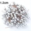 Fiori decorativi 50pcs Super Pearl Stami di plastica Fiore artificiale Piccole bacche di ciliegia per ghirlande di torta di Natale di nozze