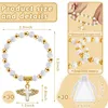 Smycken påsar ängelvinge armband favor med organza väskor akryl dop för pojke och flicka nattvards födelsedag bröllop