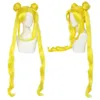 Morceaux de cheveux Anogol Synthétique Cosplay pour Tsukino Usagi Lolita Longue Bouclée Blonde Double queues Pour Fille Halloween Party Cap 230609